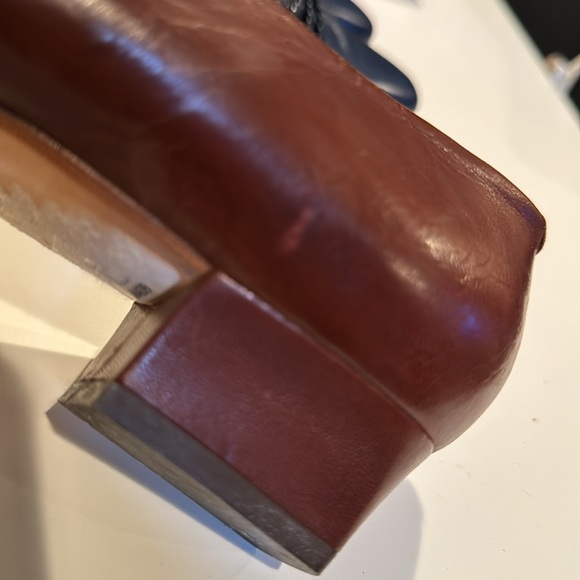 Bally Melissa & Lucy blue pair and Brown Leather Slip-On Pumps Heel Size 10 M - Picture 16 of 16